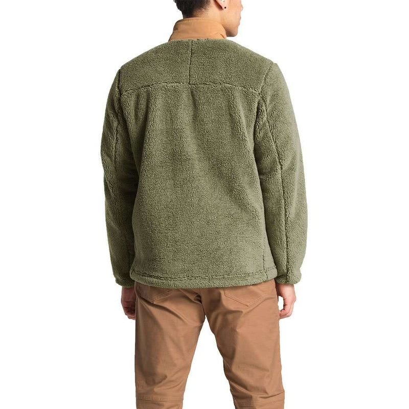 Men's Campshire Full Zip Sherpa Fleece in Four Leaf Clover & Cargo Khaki by The North Face - Country Club Prep