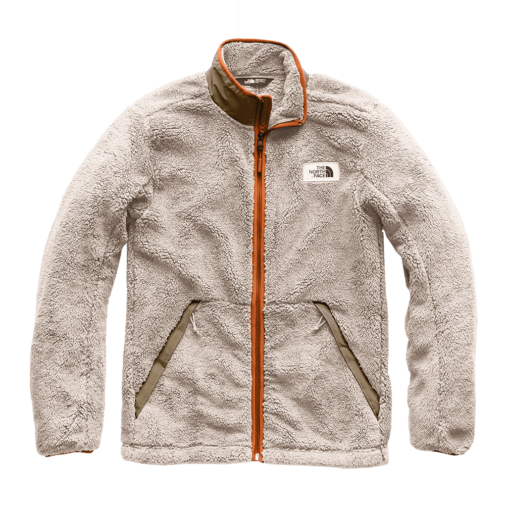 Men's Campshire Full Zip Sherpa Fleece in Granite Bluff Tan & Beech Green by The North Face - Country Club Prep