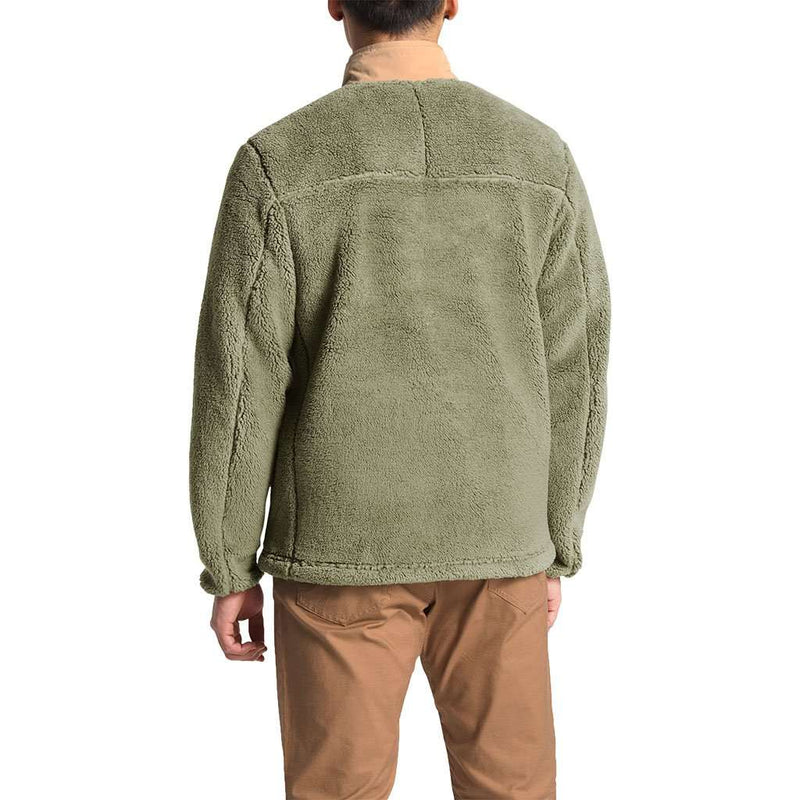 Men's Campshire Sherpa Fleece Pullover in Four Leaf Clover & Cargo Khaki by The North Face - Country Club Prep