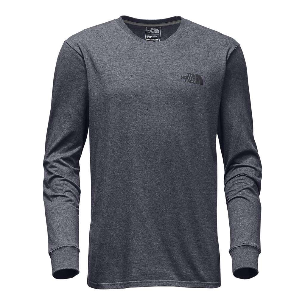 The North Face Men's Long Sleeve Red Box Tee in TNF Medium Grey Heather ...