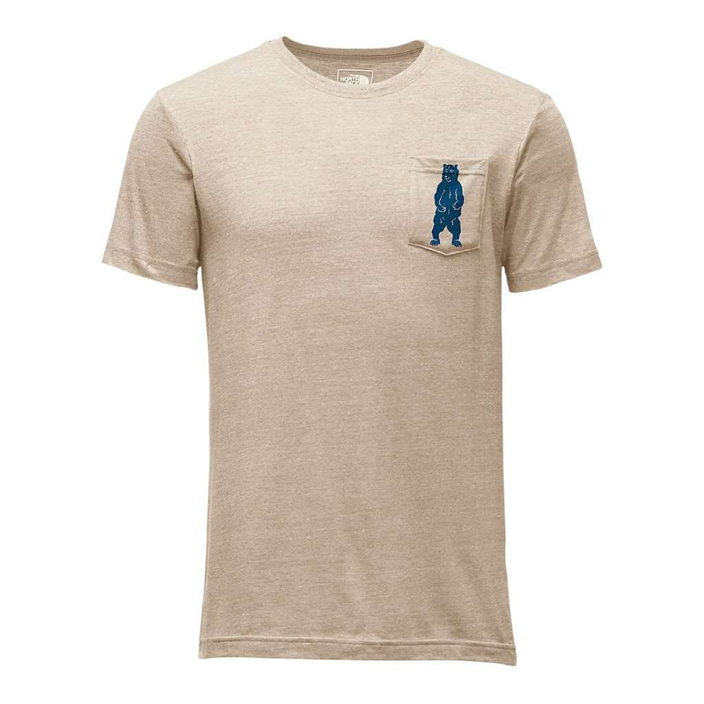 Men's Short Sleeve Americana Pocket Tee in TNF Oatmeal Heather by The North Face - Country Club Prep