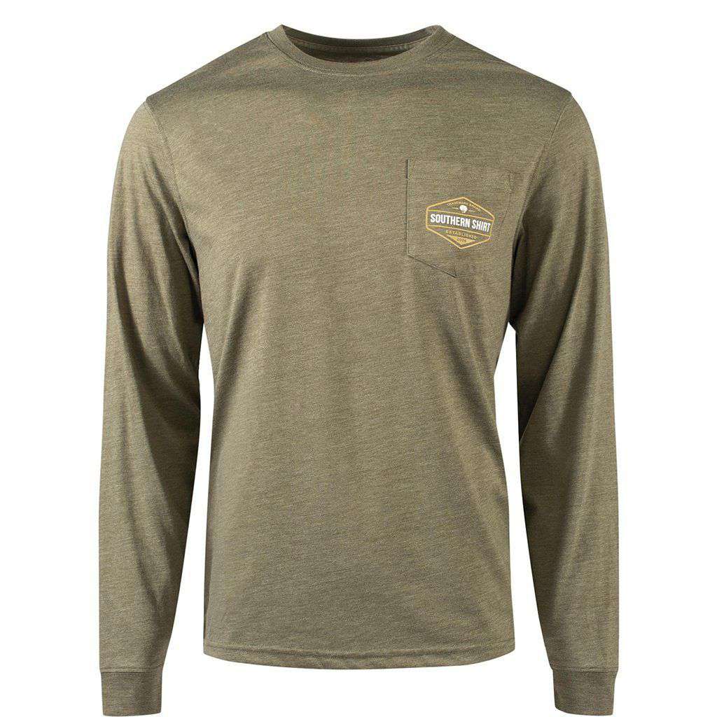A Day in the Field Long Sleeve Tee in Burnt Olive by The Southern Shirt Co. - Country Club Prep