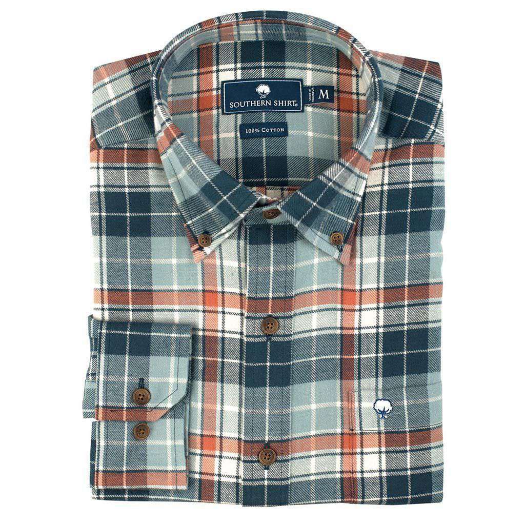 Blue Ridge Flannel in Smoky Blue by The Southern Shirt Co. - Country Club Prep