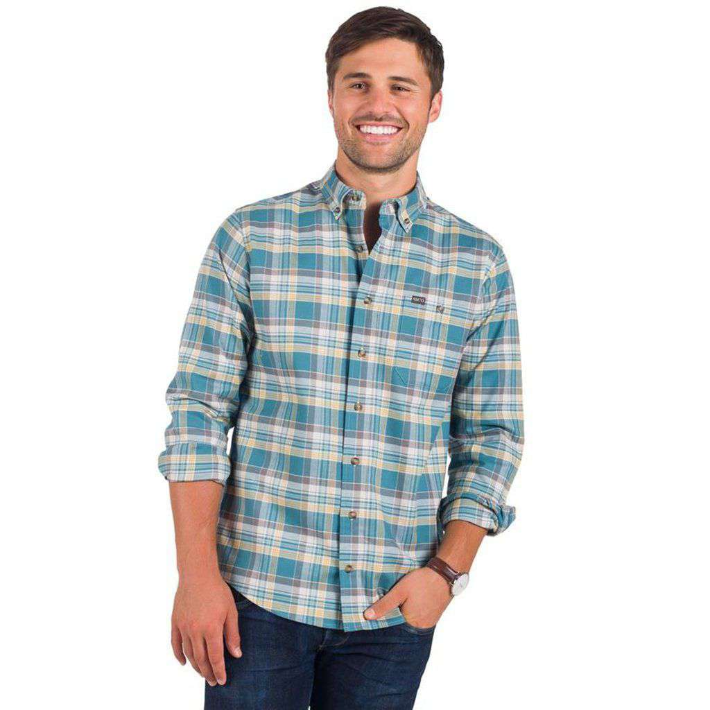Cross Creek Flannel in Evergreen by The Southern Shirt Co. - Country Club Prep
