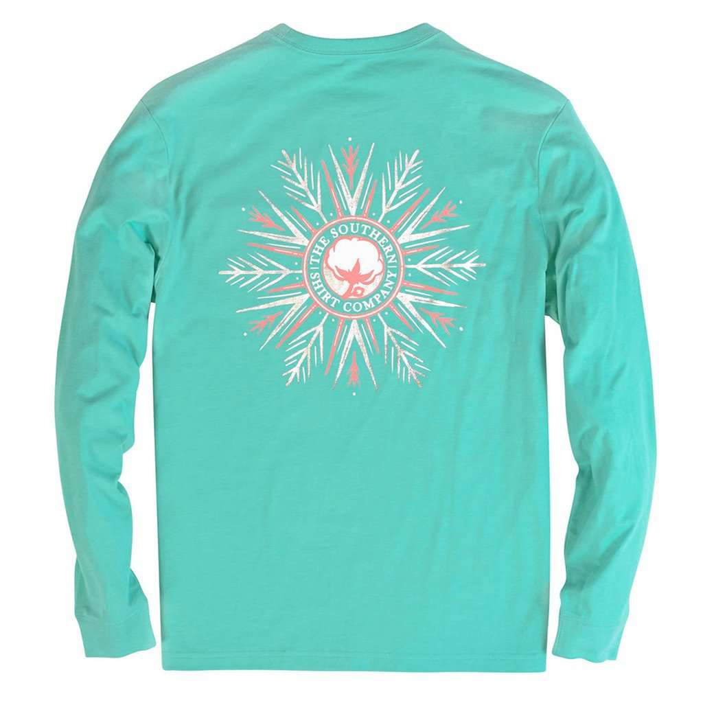 Frosty Snowflake Long Sleeve Tee Shirt in Cockatoo by The Southern Shirt Co. - Country Club Prep