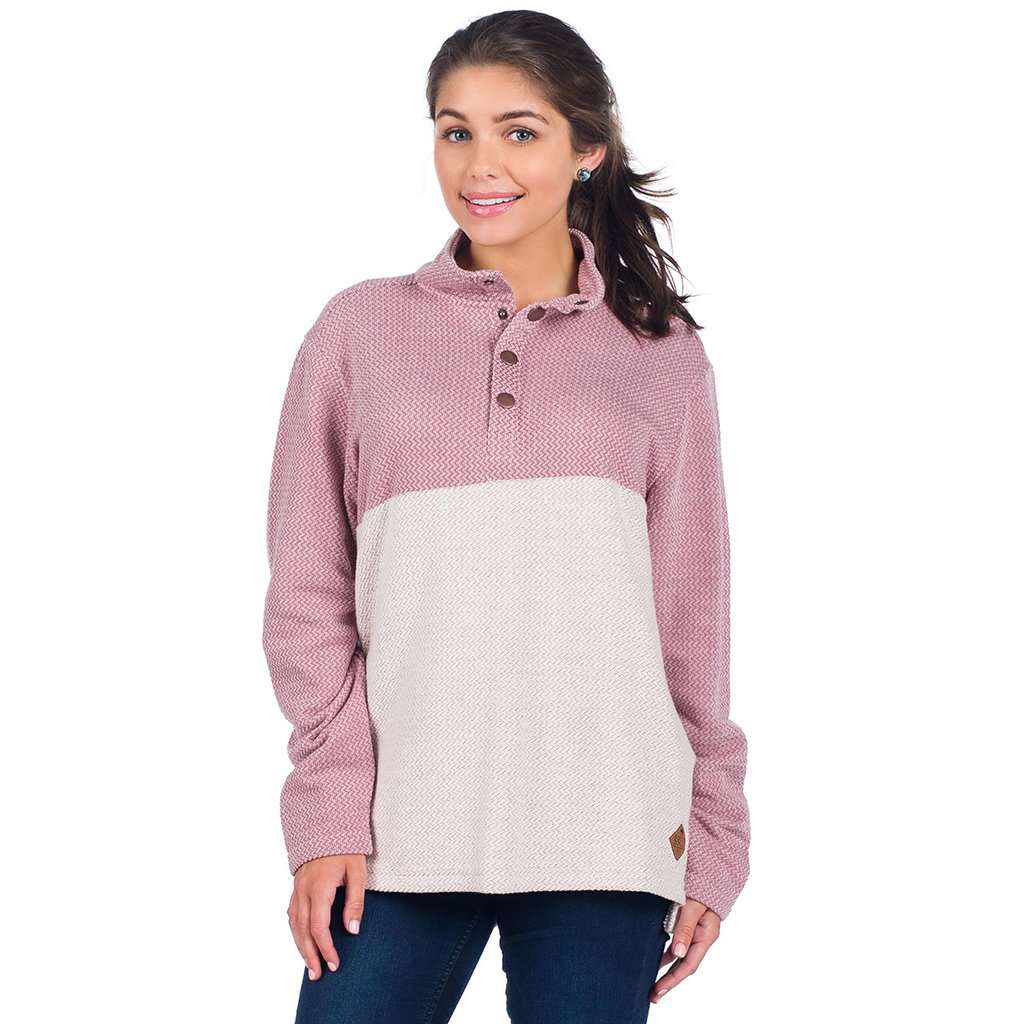 Herringbone Loop Pullover in Passion Rose by The Southern Shirt Co. - Country Club Prep