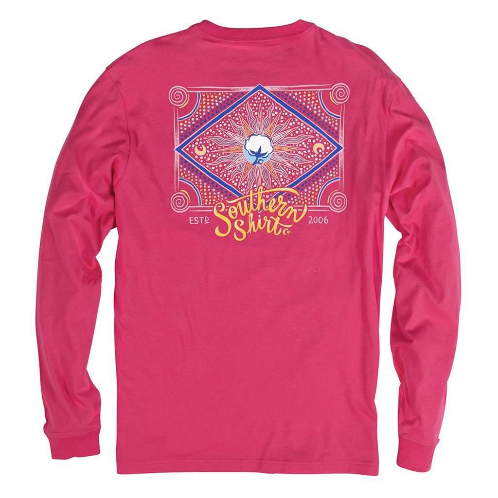 Lunar Eclipse Long Sleeve Tee in Raspberry by The Southern Shirt Co. - Country Club Prep