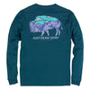 Mountain Buffalo Long Sleeve Tee in Legion Blue by The Southern Shirt Co. - Country Club Prep