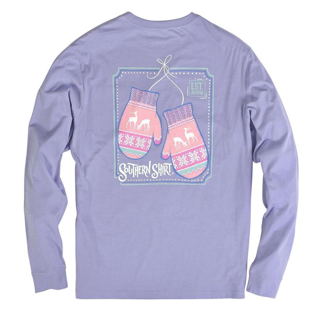 Nordic Mittens Long Sleeve Tee in Sweet Lavender by The Southern Shirt Co. - Country Club Prep