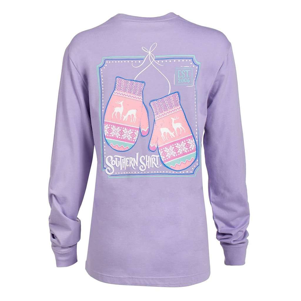 Nordic Mittens Long Sleeve Tee in Sweet Lavender by The Southern Shirt Co. - Country Club Prep