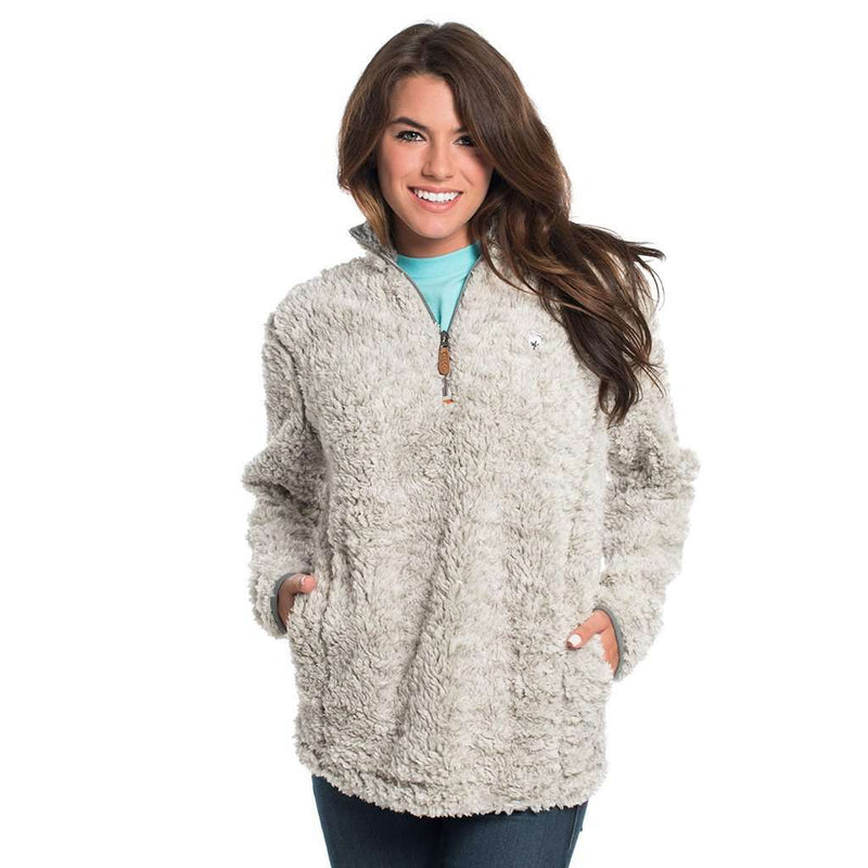 Heather Sherpa Pullover with Pockets in Mystic by The Southern Shirt Co. - Country Club Prep