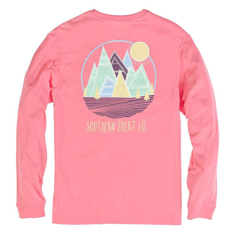 The Southern Shirt Co. Patch Mountain Long Sleeve Tee in Salmon Rose ...