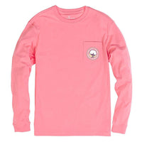 Patch Mountain Long Sleeve Tee in Salmon Rose by The Southern Shirt Co. - Country Club Prep