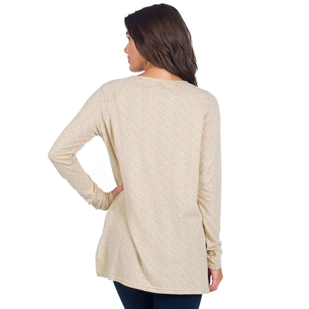 Riley Raglan Fleece in Oxford Tan by The Southern Shirt Co. - Country Club Prep