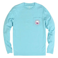 Traveler's Logo Long Sleeve Tee Bluebird by The Southern Shirt Co. - Country Club Prep