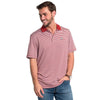 Vicksburg Stripe Performance Polo in University Red by The Southern Shirt Co. - Country Club Prep