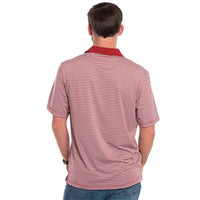 Vicksburg Stripe Performance Polo in University Red by The Southern Shirt Co. - Country Club Prep