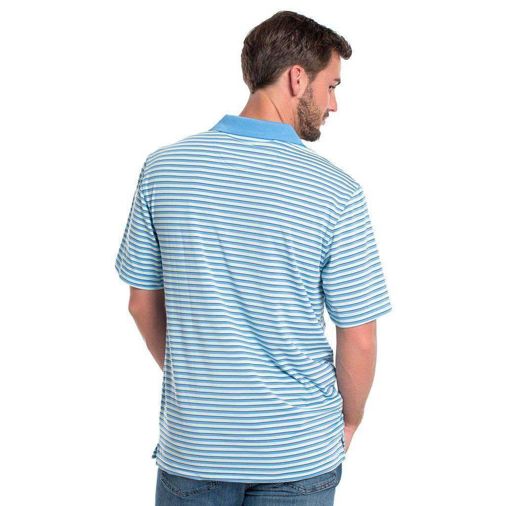 Alcove Stripe Performance Polo in Bluefin by The Southern Shirt Co. - Country Club Prep
