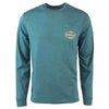 Shadow Badge Long Sleeve Tee in Colonial Blue by The Southern Shirt Co. - Country Club Prep