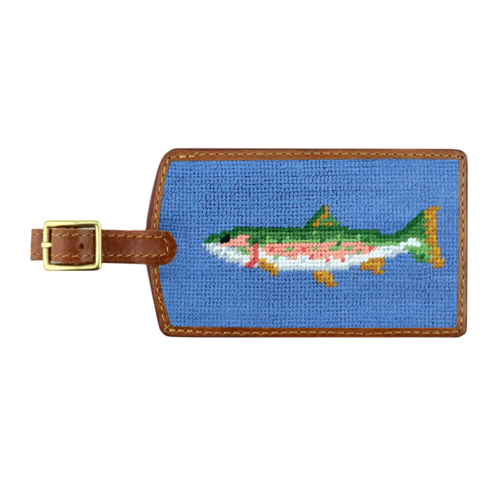 Trout Needlepoint Luggage Tag by Smathers & Branson - Country Club Prep