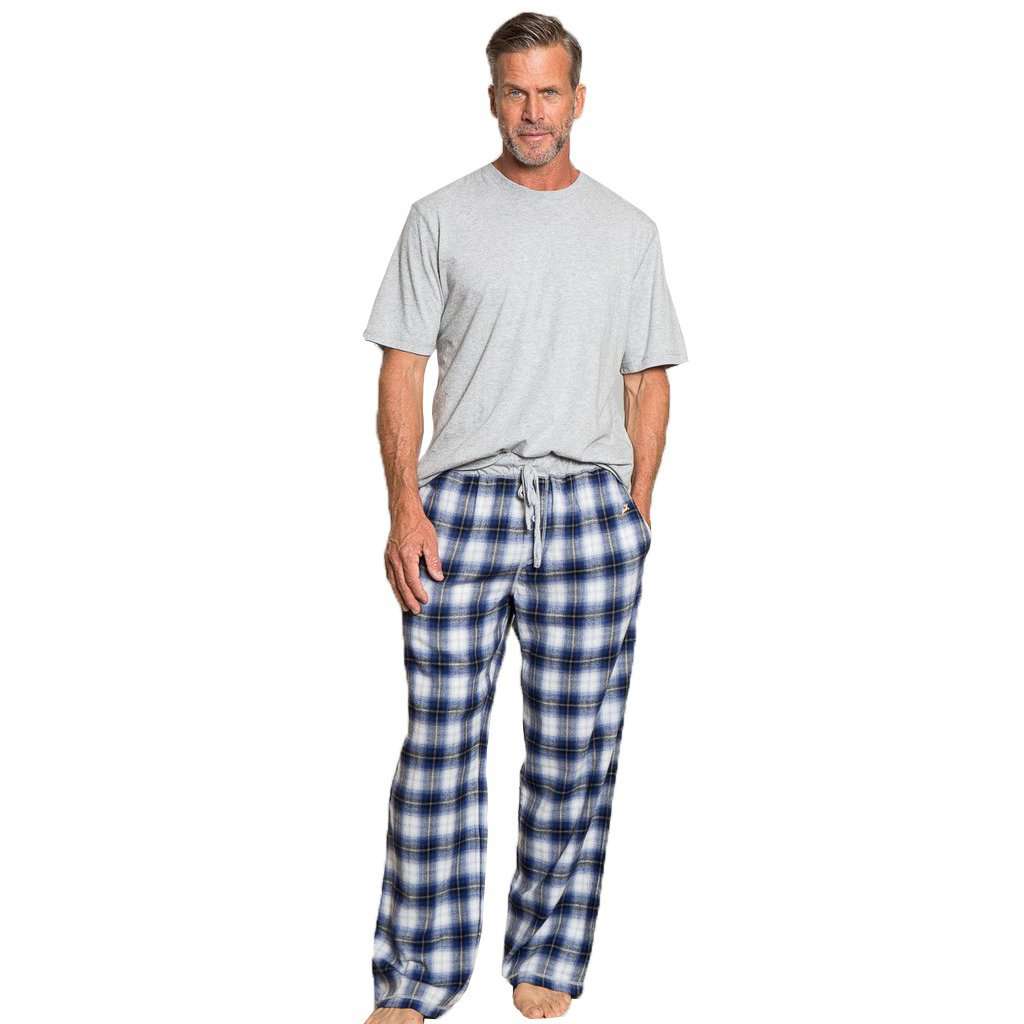 Shadow Plaid Flannel Pant in Blue by True Grit - Country Club Prep