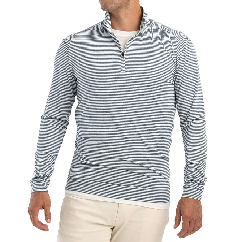 Turn Light Weight Striped Prep-Formance 1/4 Zip Pullover by Johnnie-O - Country Club Prep