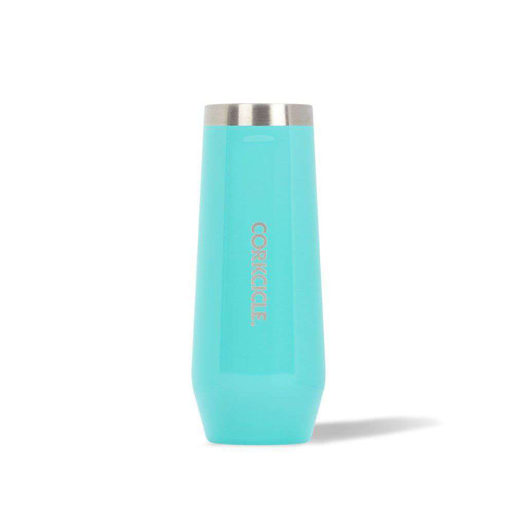 Classic Stemless Champagne Flute in Turquoise by CORKCICLE - Country Club Prep