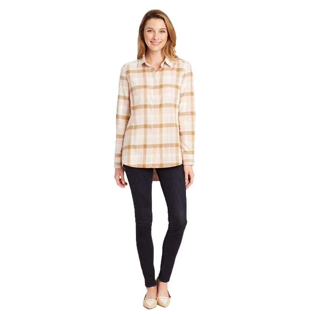 The Gray Heathcliff Plaid Flannel in Weath Khaki by Tyler Boe - Country Club Prep