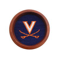 University of Virginia Needlepoint Wine Bottle Coaster by Smathers & Branson - Country Club Prep