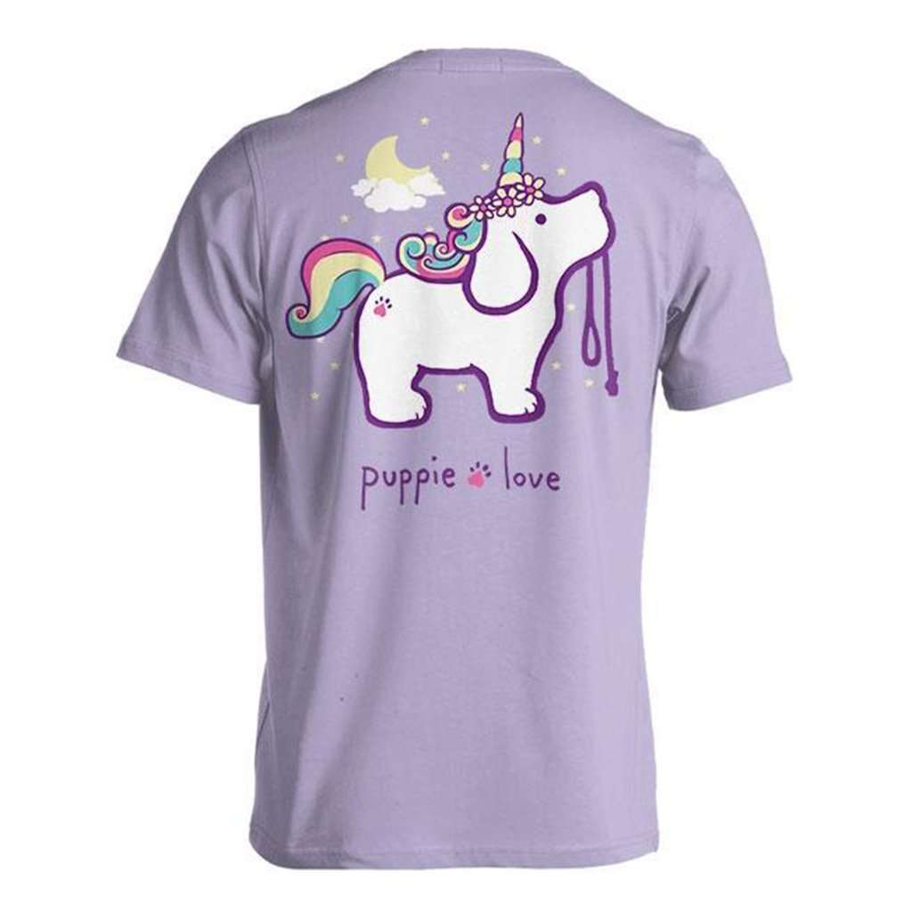 Unicorn Pup Short Sleeve Tee in Orchid by Puppie Love - Country Club Prep