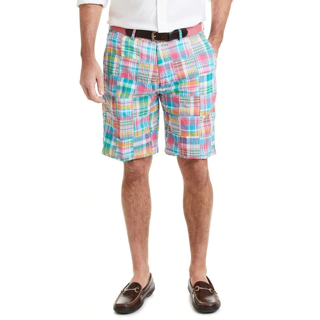 Cisco Short in Caribbean Patch Madras by Castaway Clothing - Country Club Prep