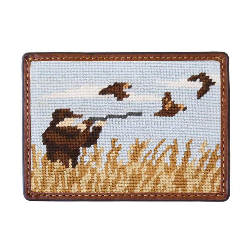 Upland Shoot Needlepoint Credit Card Wallet by Smathers & Branson - Country Club Prep