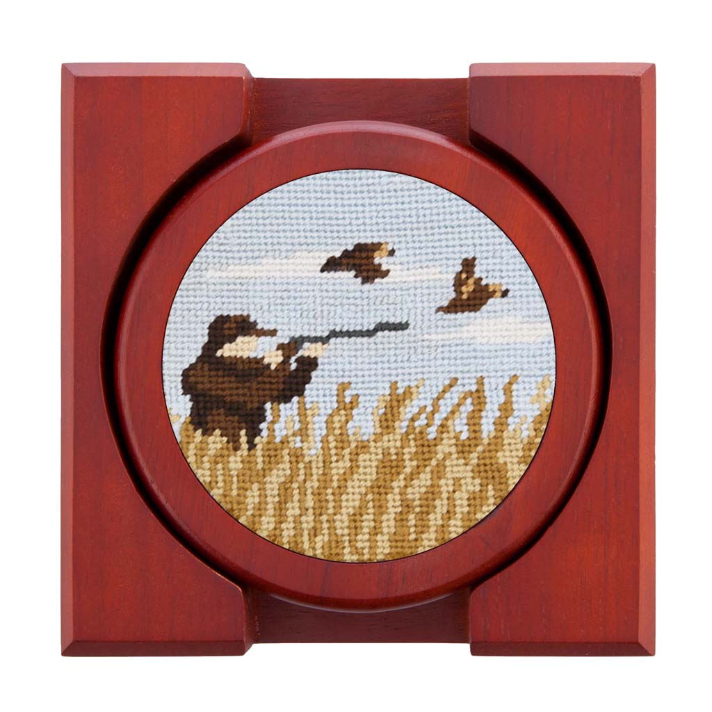 Upland Shoot Needlepoint Coasters by Smathers & Branson - Country Club Prep