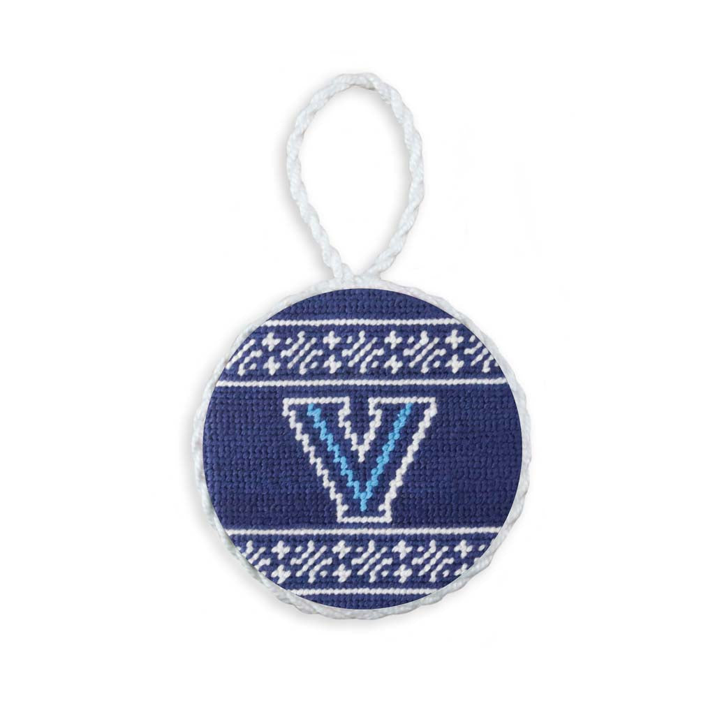 Villanova University Fairisle Needlepoint Ornament by Smathers & Branson - Country Club Prep