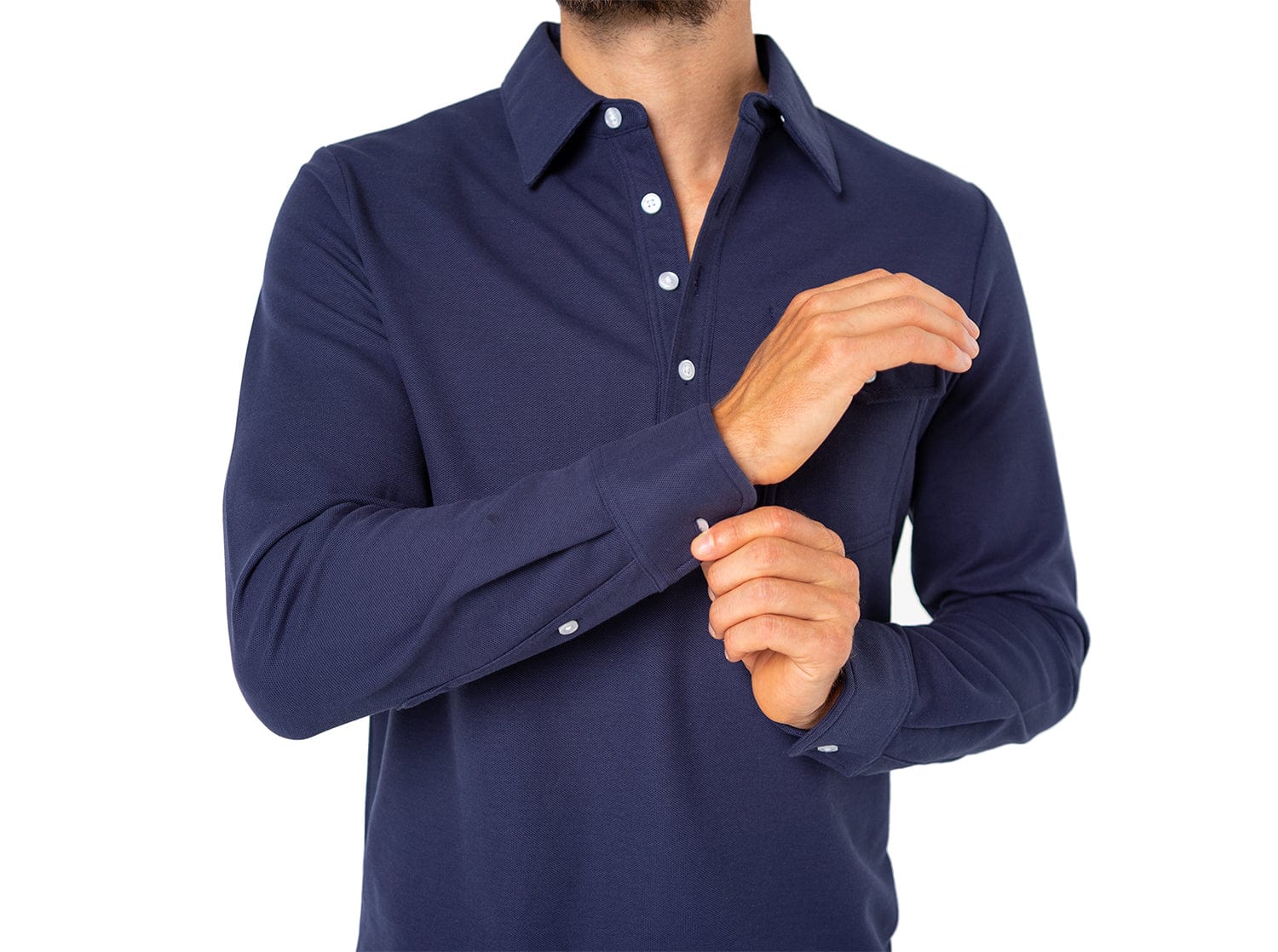 Long Sleeve Players Shirt in Peacoat Navy by Criquet - Country Club Prep