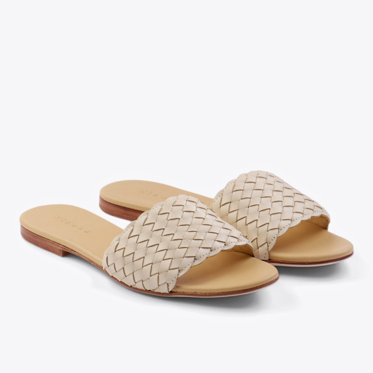Isla Woven Slide Sandal in Woven Bone by Nisolo - Country Club Prep