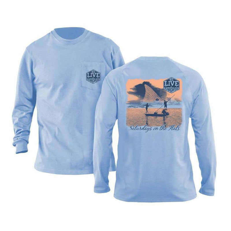 Flats Boat Long Sleeve Tee in Ice Blue by We Live For Saturdays - Country Club Prep