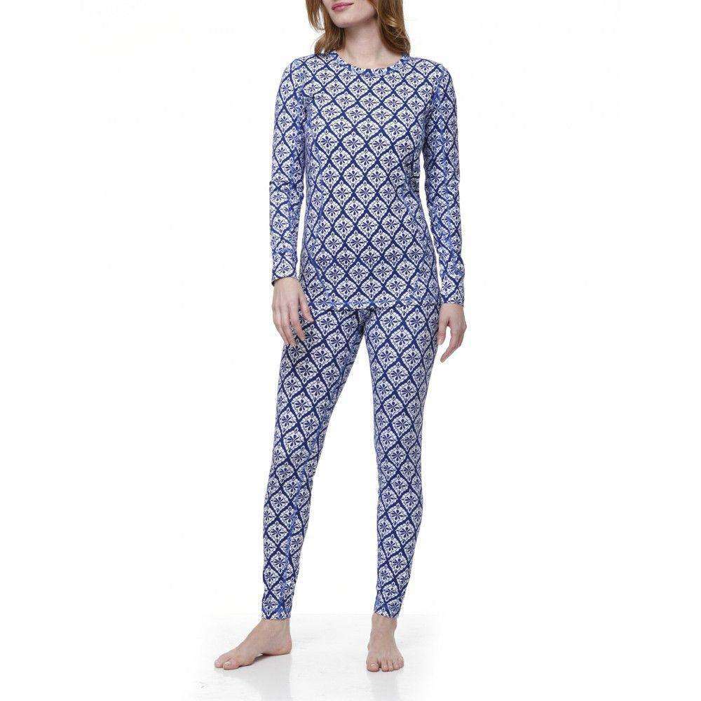 Navy Medallion Thermal Base Layer Set by Hatley - Country Club Prep