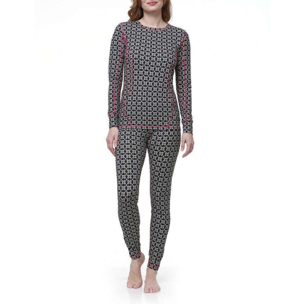 Black Snowflakes Thermal Base Layer Set by Hatley - Country Club Prep