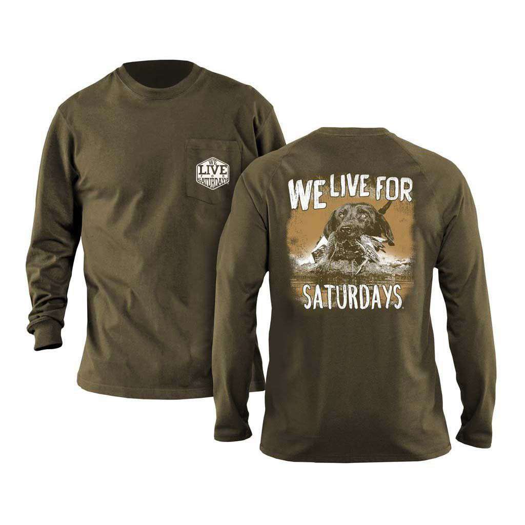 Duck Dog Long Sleeve Tee in Olive by We Live For Saturdays - Country Club Prep