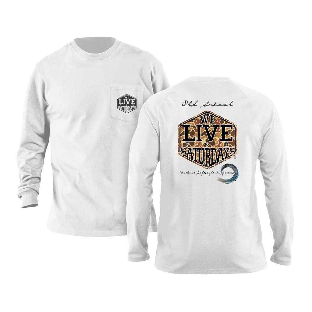 Old School Long Sleeve Tee in White by We Live For Saturdays - Country Club Prep