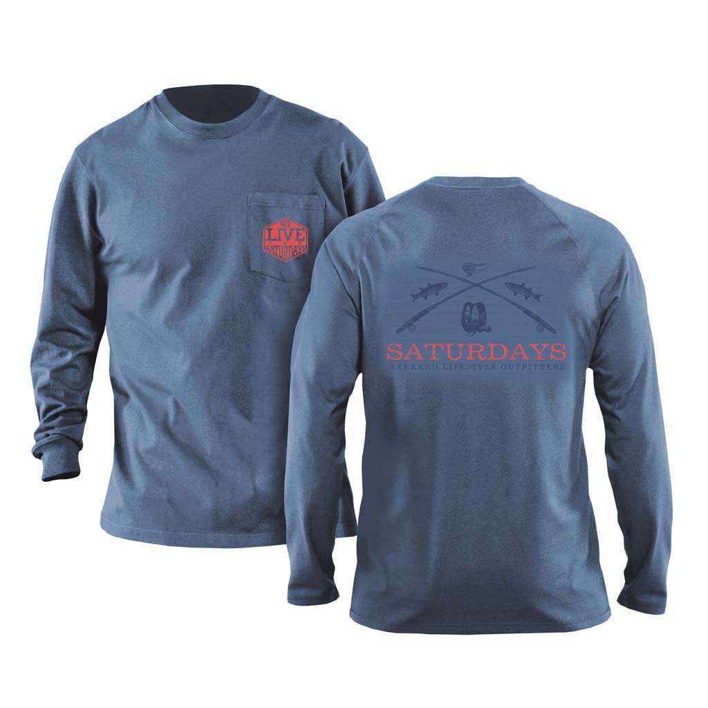 On The Fly Long Sleeve Tee in Navy by We Live For Saturdays - Country Club Prep