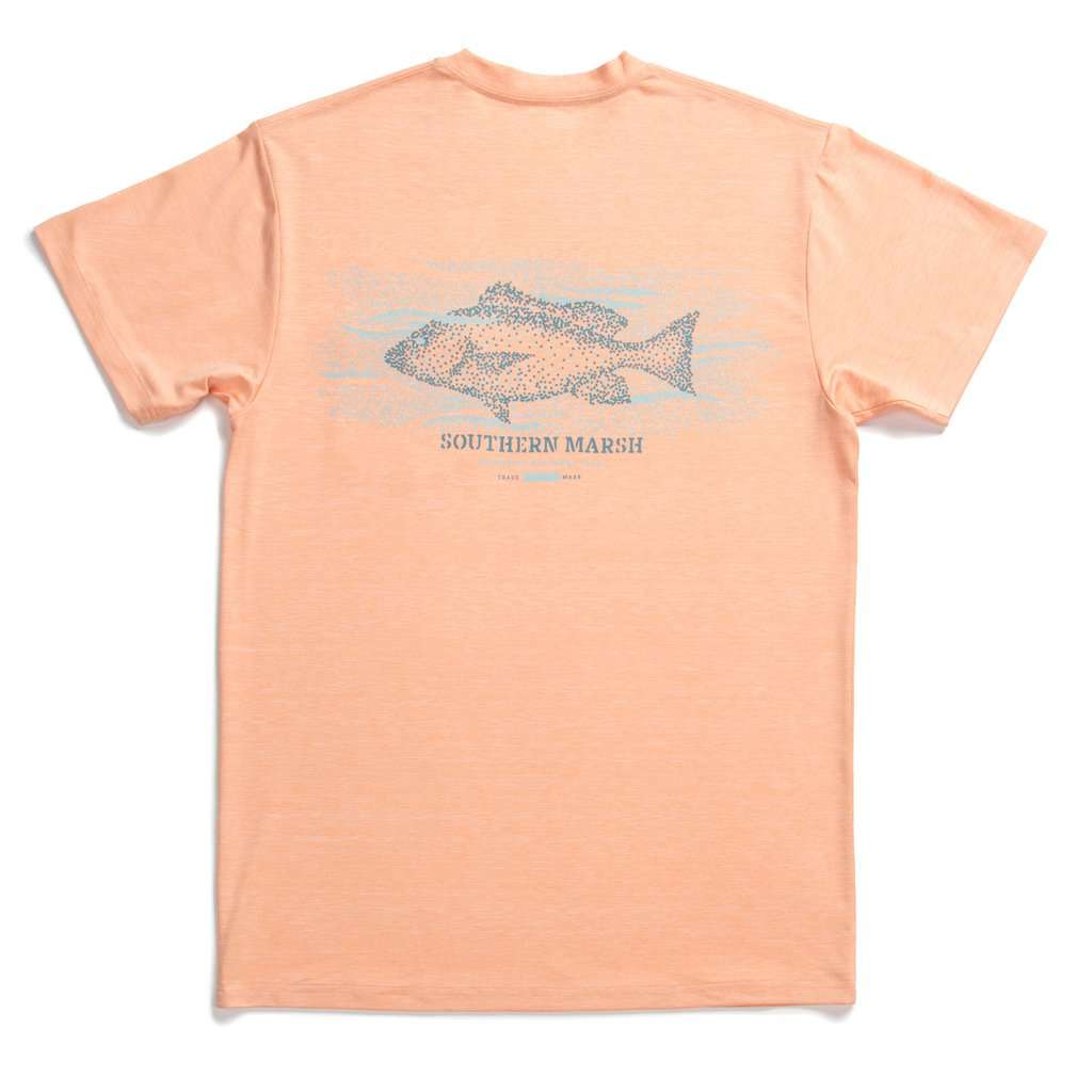 FieldTec™ Heather Performance Tee - Snapper by Southern Marsh - Country Club Prep