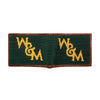 William & Mary Tribe Needlepoint Wallet in Hunter by Smathers & Branson - Country Club Prep