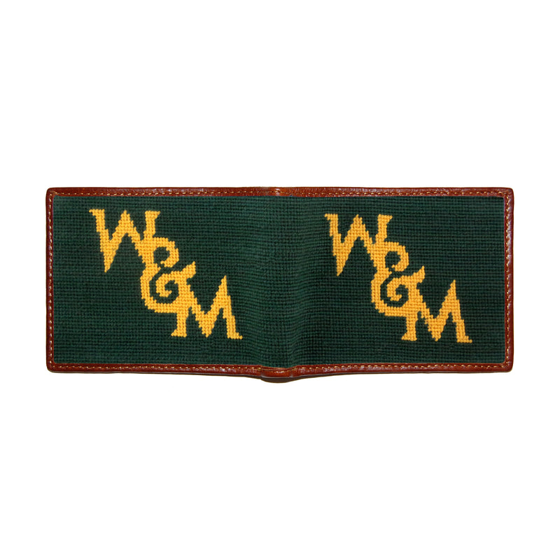 William & Mary Tribe Needlepoint Wallet in Hunter by Smathers & Branson - Country Club Prep