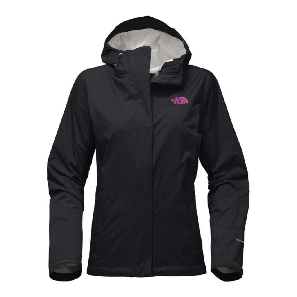 Women's Venture 2 Jacket in TNF Black & Violet Pink by The North Face - Country Club Prep