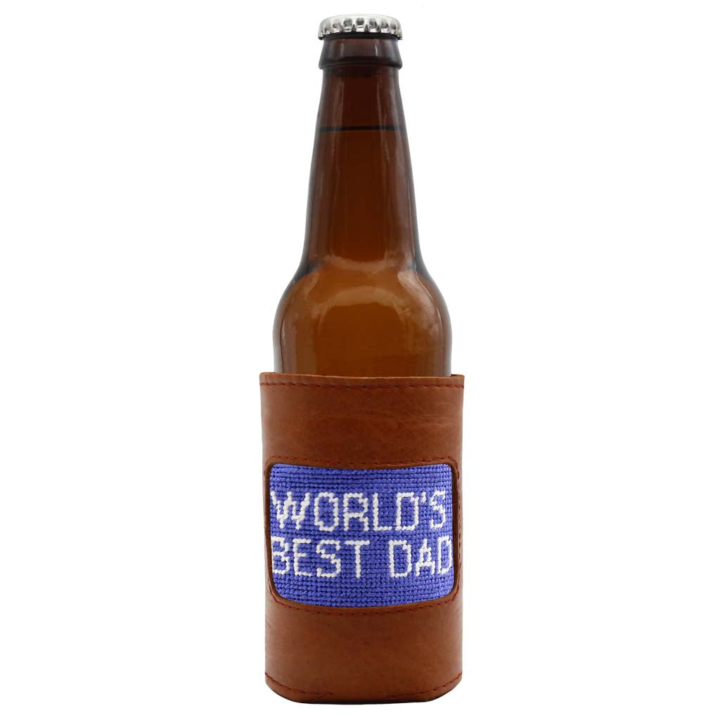 World's Best Dad Needlepoint Bottle Cooler by Smathers & Branson - Country Club Prep