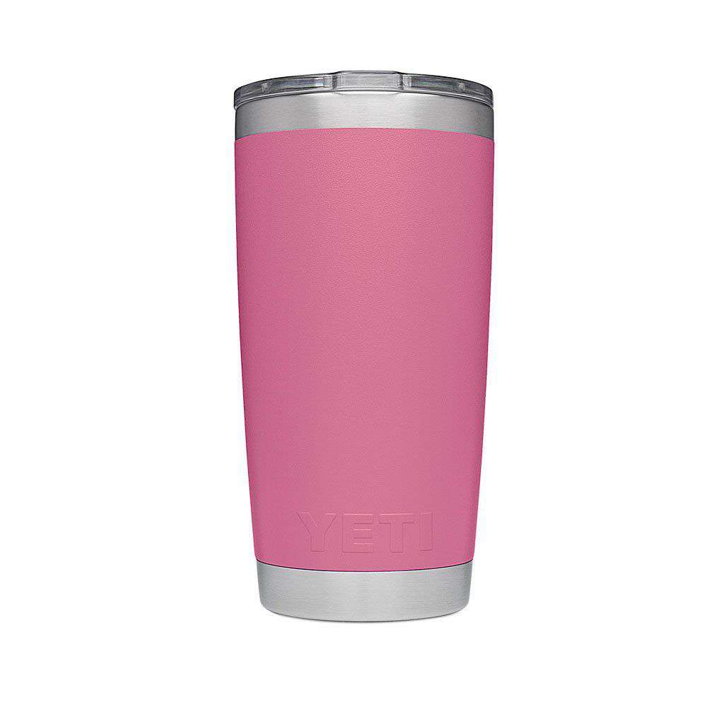 YETI Rambler 20 oz Tumbler/Magslider Lid Ice Pink & Aquifer Blue