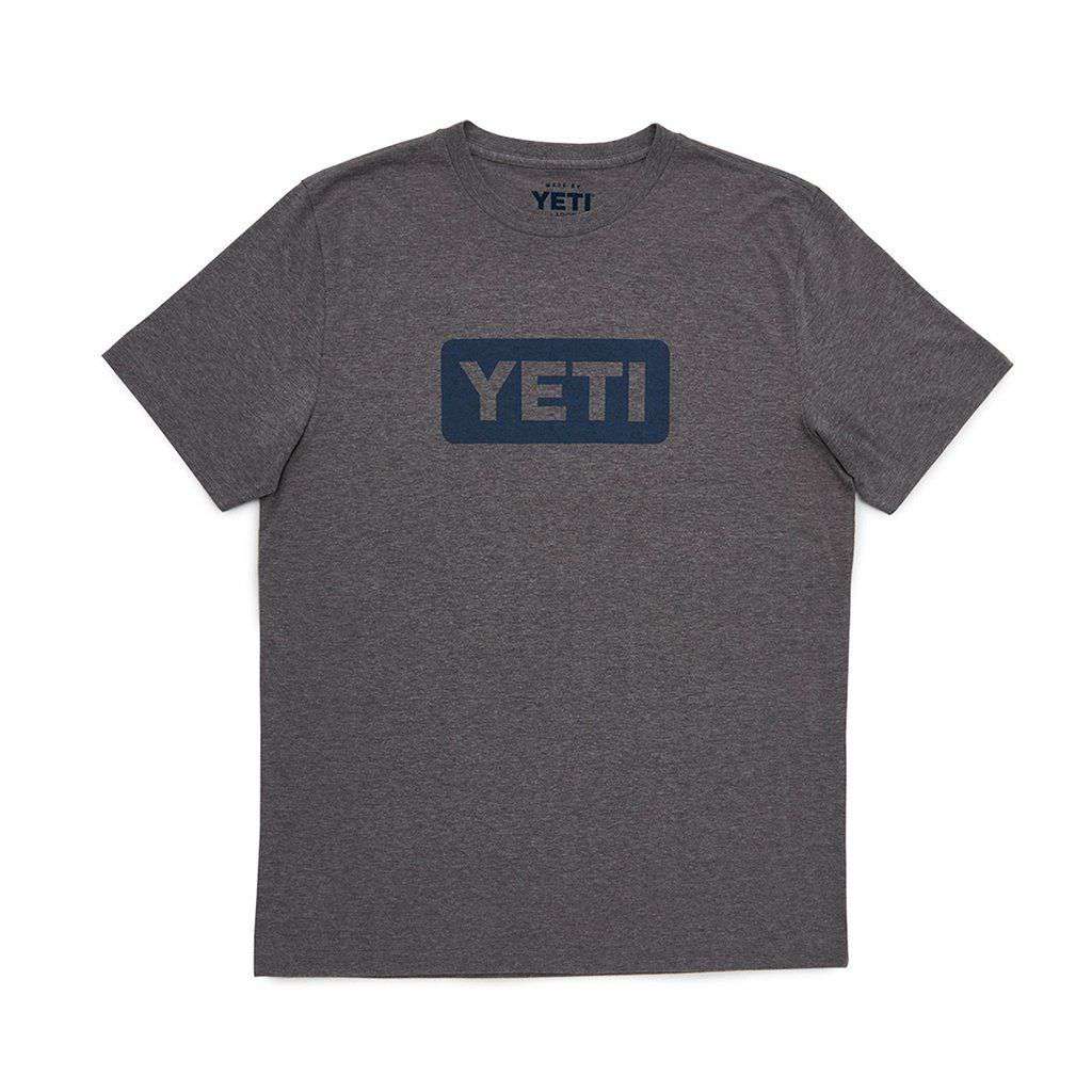 Badge Logo T-Shirt in Gray by YETI - Country Club Prep