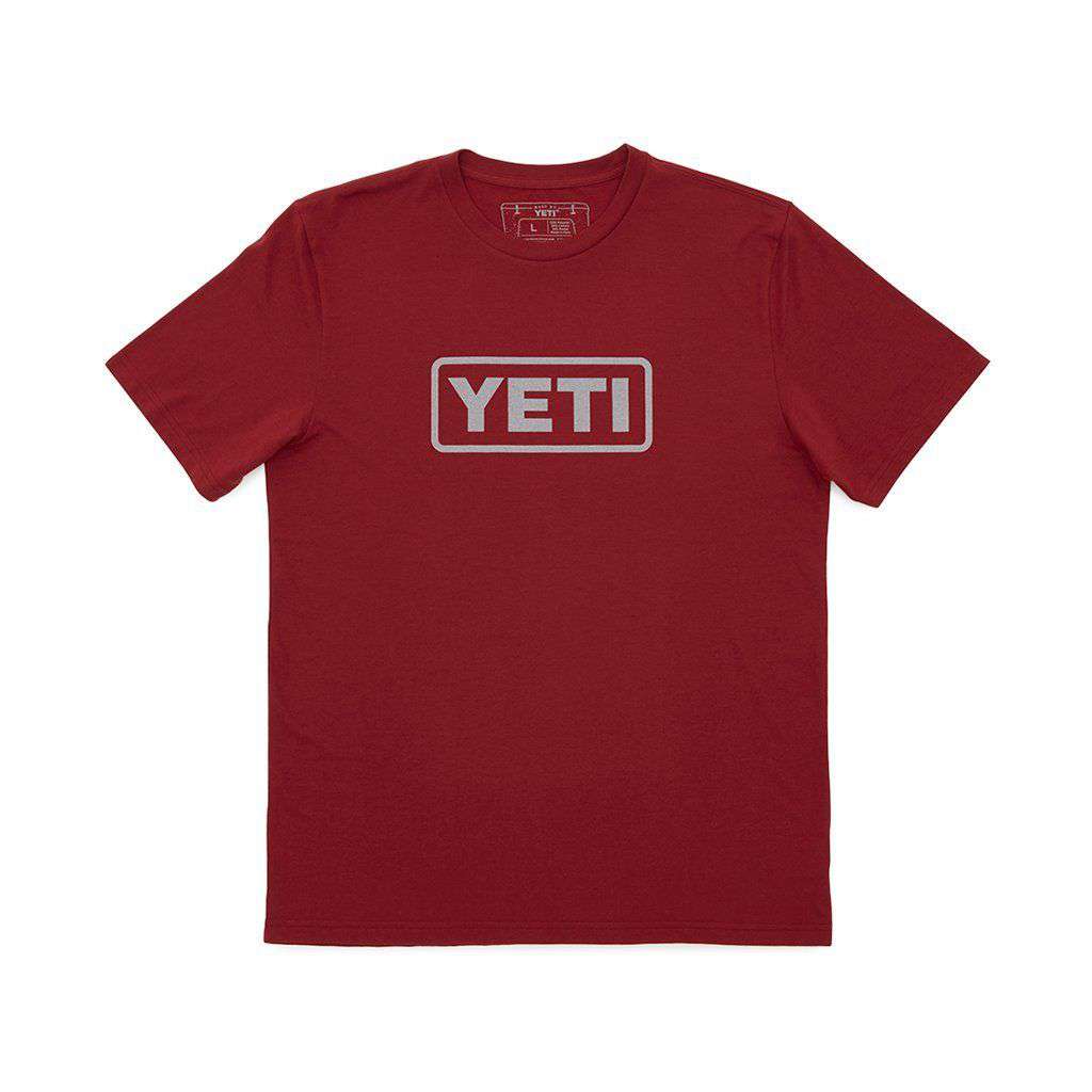 Badge Logo T-Shirt in Wine by YETI - Country Club Prep